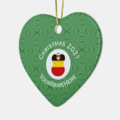 German Flag Christmas Angel Personalized Heart セラミックオーナメント (左)