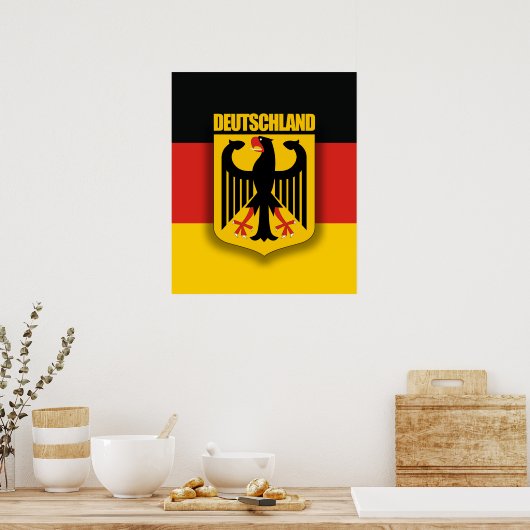 German Flag & Coat of Arms ポスター (キッチン)