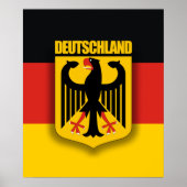 German Flag & Coat of Arms ポスター (正面)