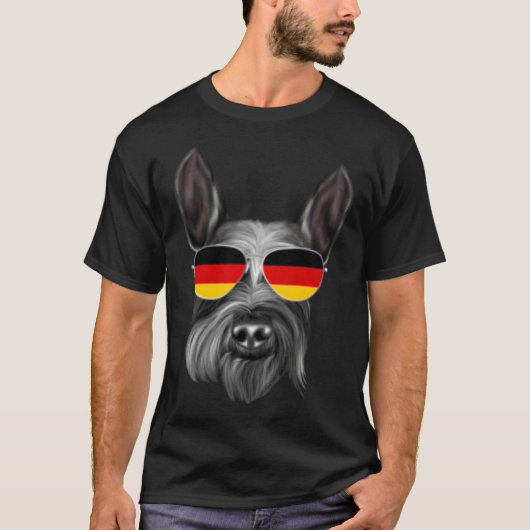 German Flag Giant Schnauzer Dog Germany Pocket Tシャツ (正面)