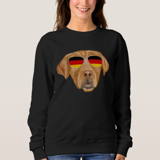 German Flag Golden Retriever Dog Germany Pocket スウェットシャツ (正面)