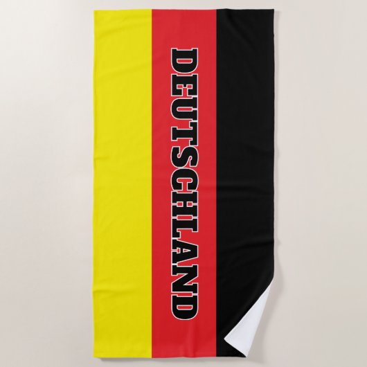 German flag of Germany personalized big ビーチタオル (正面)
