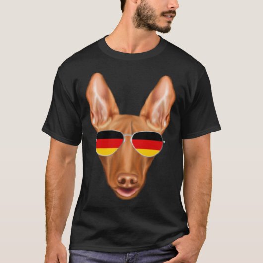 German Flag Pharaoh Hound Dog Germany Pocket Tシャツ (正面)