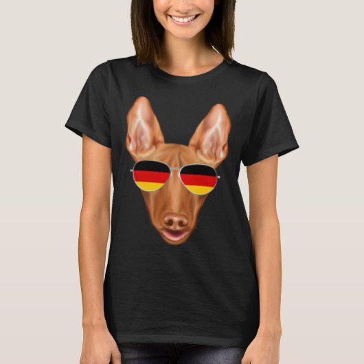 German Flag Pharaoh Hound Dog Germany Pocket Tシャツ (正面)