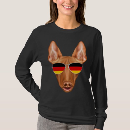 German Flag Pharaoh Hound Dog Germany Pocket Tシャツ (正面)