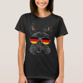 German Flag Scottish Terrier Dog Germany Pocket Tシャツ (正面)