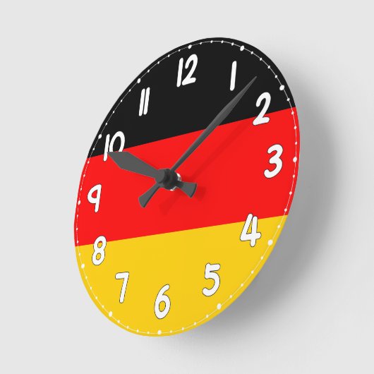 German Flag Wall Clock - Flag of Germany ラウンド壁時計 (傾斜)