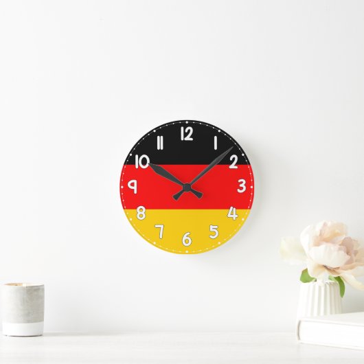 German Flag Wall Clock - Flag of Germany ラウンド壁時計 (ホーム)
