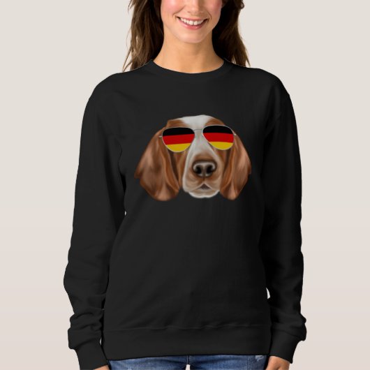 German Flag Welsh Springer Spaniel Dog Germany Poc スウェットシャツ (正面)