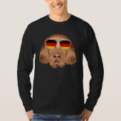 German Flag Wirehaired Vizsla Dog Germany Pocket Tシャツ (正面)