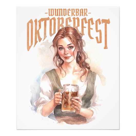  german girl with a beer for Oktoberfest フォトプリント (正面)