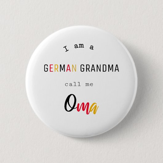 German Grandma / Oma Button 缶バッジ (正面)