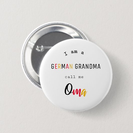 German Grandma / Oma Button 缶バッジ (正面&裏面)