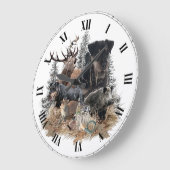 German Hunting Terrier (Jagdterrier)     ラージ壁時計 (傾斜)