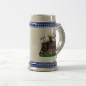 German Hunting Terrier (Jagdterrier) Beer Stein ビールジョッキ (正面右)