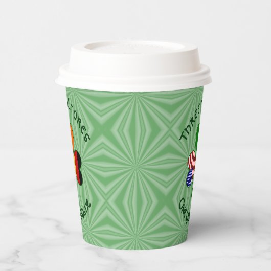 German Irish American Shamrock Personalized Text 紙コップ (左)