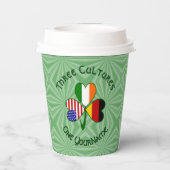 German Irish American Shamrock Personalized Text 紙コップ (裏面)