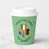 German Irish American Shamrock Personalized Text 紙コップ (正面)
