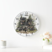 German Jagdterriers ラージ壁時計 (ホーム)