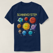 German Language Solar System Planets Space boy gir Tシャツ (デザイン正面)