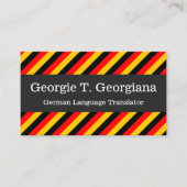 German Language Translator, Teacher, Tutor 名刺 (正面)