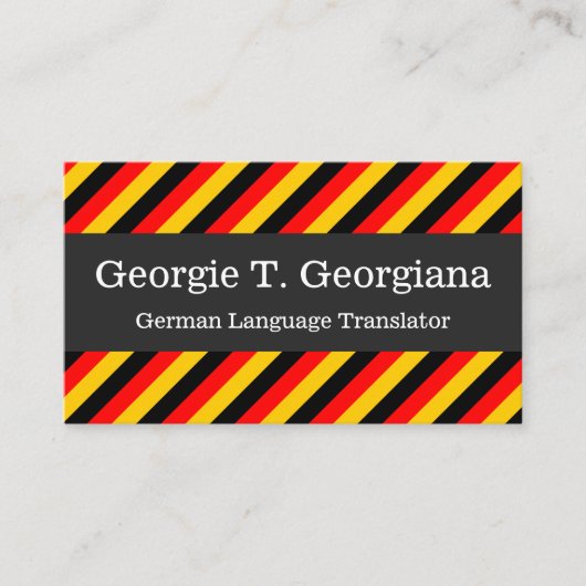 German Language Translator, Teacher, Tutor 名刺 (正面)