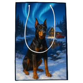 German Pinscher Holiday Card ミディアムペーパーバッグ
