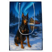 German Pinscher Holiday Card ミディアムペーパーバッグ (裏面)