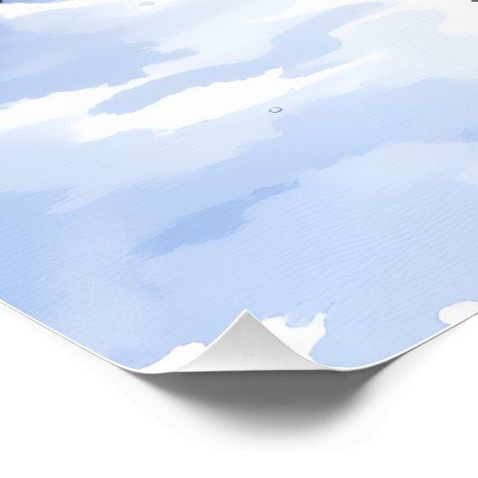 German Pinscher Snowy Courtyard Santa Hat ポスター (コーナー)