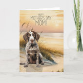 German Pointer Dog Sunset Beach Mother's Day シーズンカード (正面)