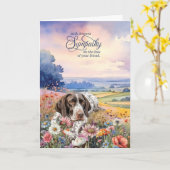 German Pointer Field of Wildflowers Pet Sympathy カード (黄色い花)