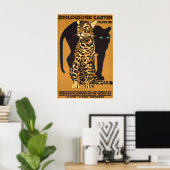 German Poster Leopard Zoo Munich, Germany by ポスター (ホームオフィス)