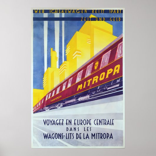 German Railways Poster Who travels by sleeper ポスター (正面)