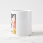 German Rex Cat German Flag In Background ジャンボコーヒーマグカップ (正面)