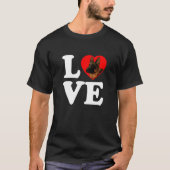 German Sheherd Fog GSD Love Heart Tシャツ (正面)