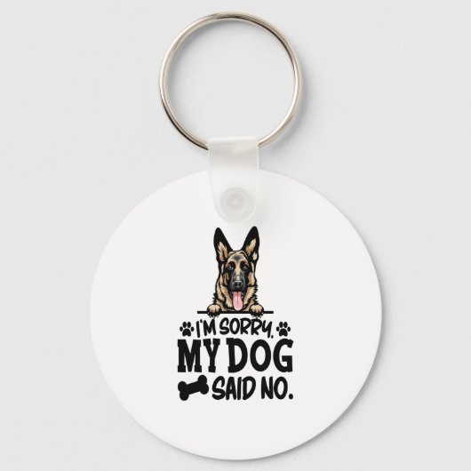 German Shepherdのステッカー – Nと言って申し訳ない キーホルダー (正面)