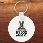 German Shepherdのステッカー – Nと言って申し訳ない キーホルダー (正面)
