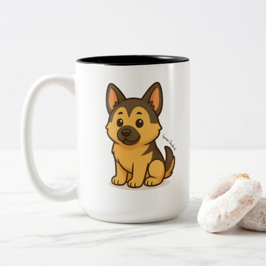 German Shepherd ツートーンマグカップ (ドーナツ)