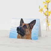 German Shepherd – ドッグカード カード (黄色い花)