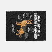 German Shepherd フリースブランケット (正面(横))