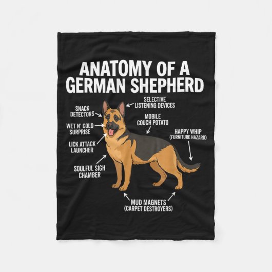German Shepherd フリースブランケット (正面)