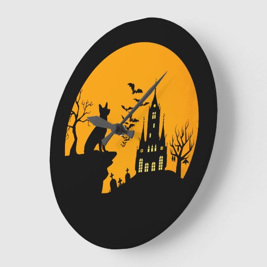 German Shepherd        ラージ壁時計 (傾斜)