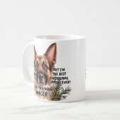 German Shepherd Add Dog's Name, Change文字 コーヒーマグカップ (正面左)