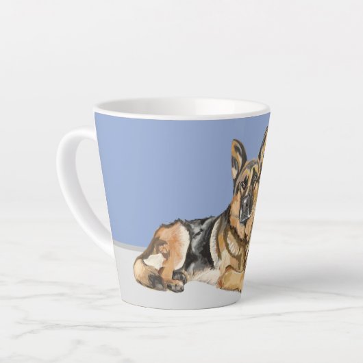 German Shepherd, Alsatian カフェラテマグ (左アングル)