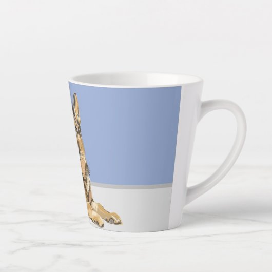 German Shepherd, Alsatian カフェラテマグ (右)