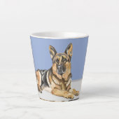German Shepherd, Alsatian カフェラテマグ (正面)