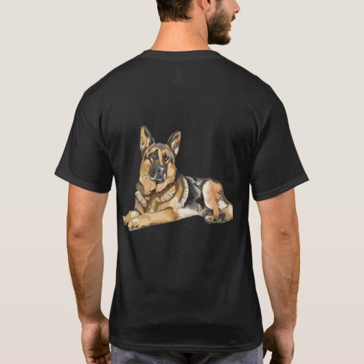 German Shepherd, Alsatian Tシャツ (裏面)