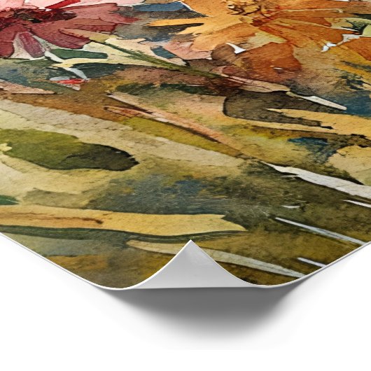 German Shepherd Among Vibrant Wildflowers ポスター (角)