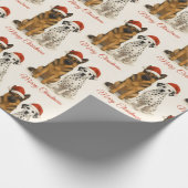 German Shepherd and Dalmatian with Santa hats  ラッピングペーパー (角)