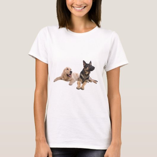german shepherd and golden retriever tシャツ (正面)